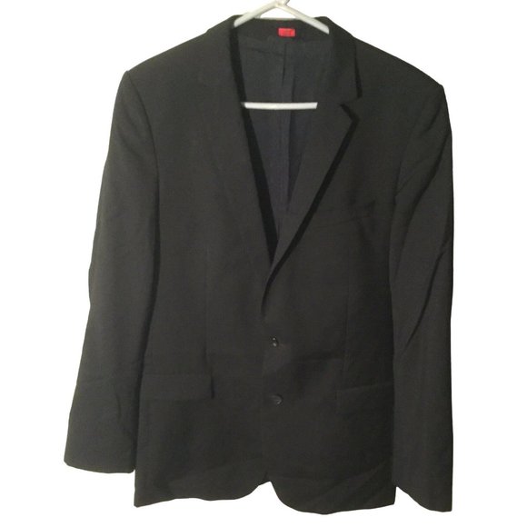 Hugo Boss Men's 2 Button Closure Black Blazer Suite Jacket Super 120 21" Chest - Picture 1 of 4